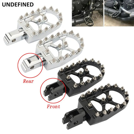 Wide MX Foot Pegs Motorcycle Footpegs Driver Passenger Front/Rear CNC