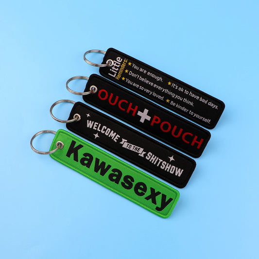 Kawasexy Keychain for Cars Backpack Key Holders Fashion Embroidery