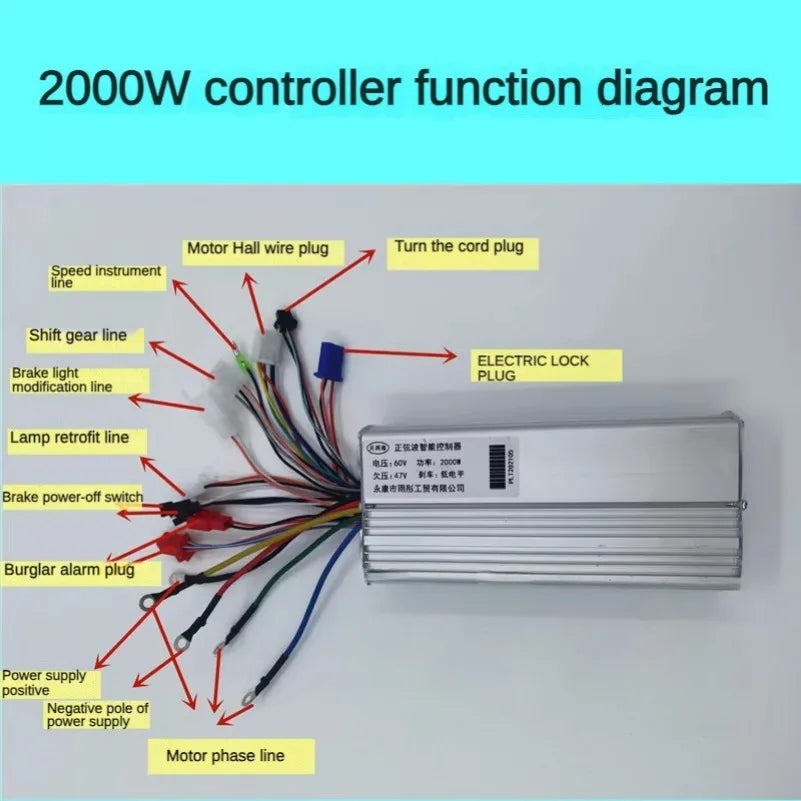 60V 72V 1000W 1500W 2000W controller for Citycoco electric vehicle