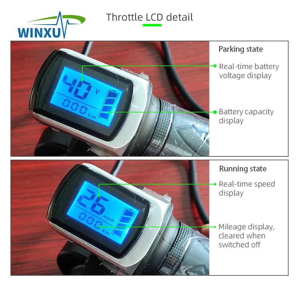 24V 36V 48V LCD Speed Display Throttle Turning Accelerator for