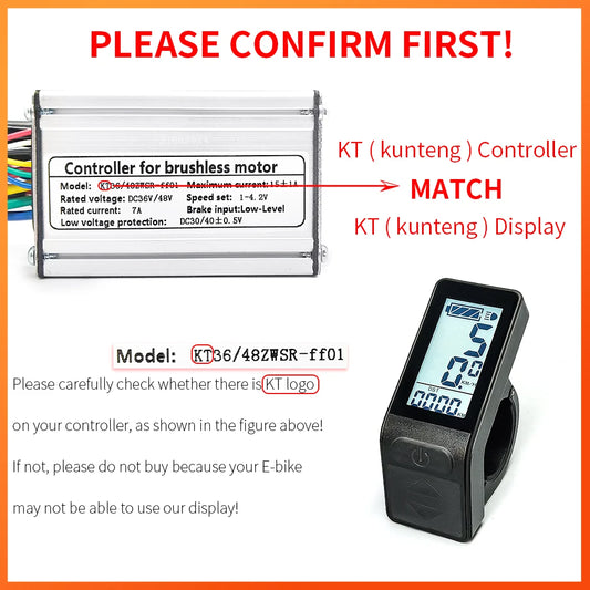 Ebike Display KT LCD4 Smart 24V 36V 48V Ebike LCD led SM/Waterproof