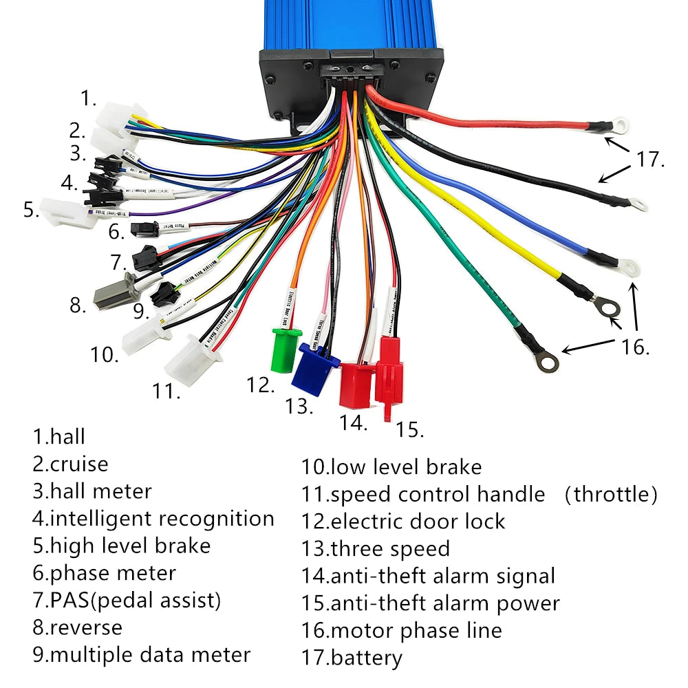 36V 48 V 60V 64V 72V 1000W 2000W Universal Brushless Controller 15