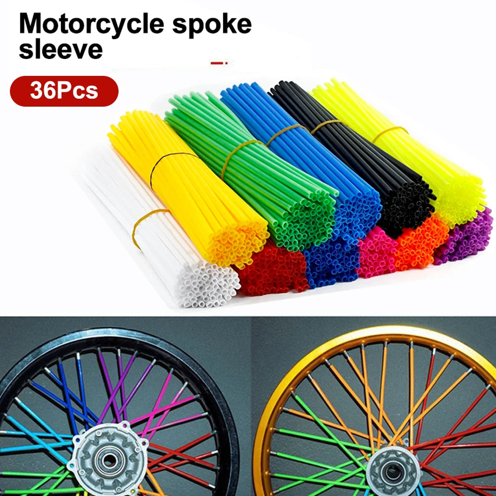 17/24cm Dirt Bike Spoke Covers Motorcycle Wheel Rim Spoke Wrap Kit