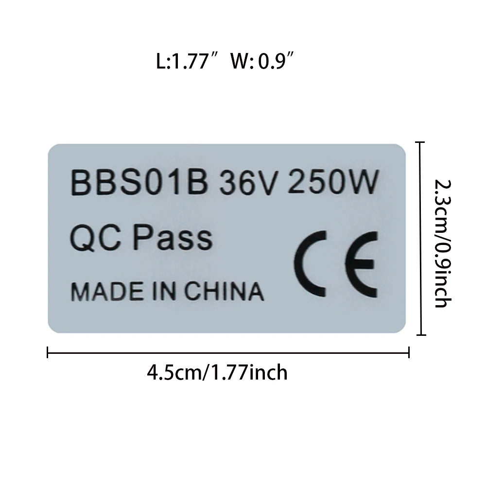 6pcs 36V 250W Stickers Electric Bicycle Sticker for Bafang BBS01B